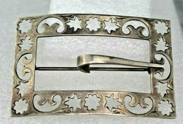 Vintage Buckle Pin REAL SOLID .925 Sterling Silver 12.3g - £95.33 GBP