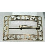 Vintage Buckle Pin REAL SOLID .925 Sterling Silver 12.3g - £95.23 GBP