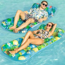 2 Pack Inflatable Pool Floats, 72&#39;&#39; Large Tanning Pool Lounger For Adults, - £31.79 GBP