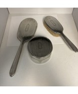 R Blackinton Art Deco Sterling Silver Mirror Brush Powder Jar 3 Piece Va... - $6,608.38 MXN