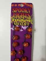 NOS Halloween Spooky Lights Flashing Necklace Pumpkins 8 Flashing Lights... - $12.86