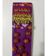 NOS Halloween Spooky Lights Flashing Necklace Pumpkins 8 Flashing Lights... - $12.86