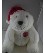 Adorable 10&quot; Coca Cola COKE White polar bear in Santa hat for Christmas ... - $11.40 CAD