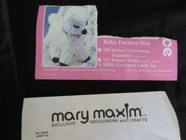 Vintage Mary Maxim 10&quot; Crocheted White Lamb Toy Kit - #42035 - £8.88 GBP