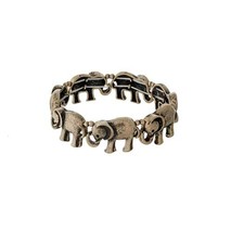 413353 Alabama Gold Tone Stretch Elephant Bracelet - $6.92
