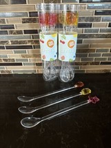 Vtg Target 18 Long Tall Iced Tea Spoon Stirrers Bright Fruit Themed TAIWAN - £16.28 GBP