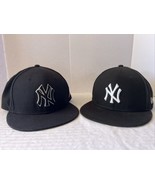 2X New Era New York Yankees 5/8 Fitted Hats Black And White. Pre-owned G... - $37.11