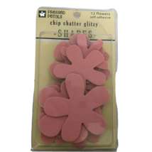 Pressed Petals Chip Chatter Glitzy 12 Flowers Chipboard Accents Scrapbooking New - £2.41 GBP
