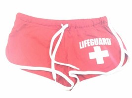 Womens Lifeguard Sexy Short Shorts Red w/ Lace Size Small New Missing Tags - $15.68