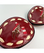 Vintage RED Leather Miss Tony Lama Barrel Racer Hair Barrettes Hair Clip... - $94.04 CAD