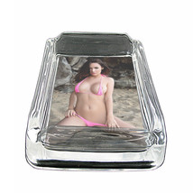 Moroccan Pin Up Girls D3 Glass Square Ashtray 4&quot; x 3&quot; Smoking Cigarette Bar - £38.94 GBP