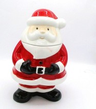 Santa Shaped Ceramic Cookie Jar With Detachable Head Lid 12&quot; - $11.88