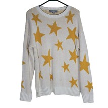 Marled Reunited Clothing Sweater Star Yellow Cream Womens Large Warm Comfy - £21.10 GBP