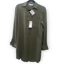 WAYF Women&#39;s Olive Green Shirt Dress Long Sleeves Above Knee Length Size S - $24.99