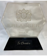 Vintage 1980&#39;s Erlanger Beer Lighted Acrylic Bar Top Sign Tested Works 110v - £22.82 GBP