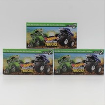 Lot of 3 HOT WHEELS Mini Monster Trucks Mystery Series 2 Launches Up To 10&#39; - £13.72 GBP