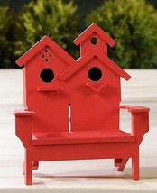 Beach Chair Bird House 2 Entrances Wood 11" High Red Yellow Cottage Choice of 2 image 3