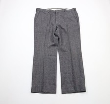 Vtg 70s Streetwear Mens 40x29 Wool Herringbone Wide Leg Bell Bottom Pant... - $89.05