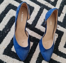 Royal Blue Patent Leather Dorsay Shoes For Women Size 6uk Express Shipping - £17.92 GBP
