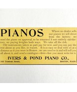 Ivers And Pond Piano Co 1894 Advertisement Victorian Musical Instrument ... - £15.06 GBP