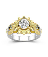 Flower Ring For Women Gold With Nature Daisy Inspired Engagement Wedding... - $194.24 CAD