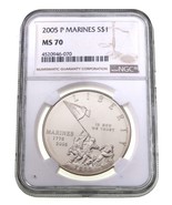 2005-P $1 Silver Marines Commemorative Coin Graded by NGC as MS-70 - $176.93 CAD