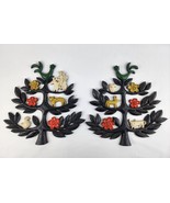 1963 Vintage Homco Tree of Life Matching Set Of Wall Plaques Folk Art Amish - £31.55 GBP