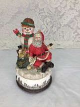 Christmas Santa Claus Snowman Figurine Music Box ARTMARK - $16.62