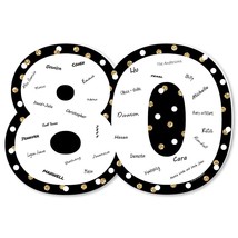 Big Dot of Happiness Adult 80th Birthday - Gold - Guest Book Sign - Birthday Par - £22.80 GBP