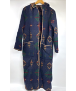 Vintage Woolrich Southwest Aztec Wool Patterned Hooded Trench Blanket Co... - $149.00