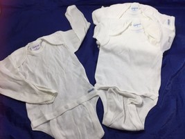 9 Spencer&#39;s Infant One Piece Bodysuit White NB Newborn Blanks Long sleev... - £11.66 GBP