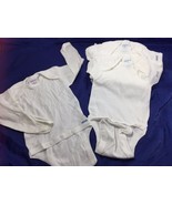 9 Spencer&#39;s Infant One Piece Bodysuit White NB Newborn Blanks Long sleev... - £11.81 GBP
