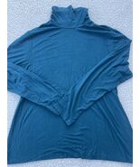 Ladies by CHICO&#39;S Turquoise Rayon Blend Turtleneck Long Sleeve Top Size 3 - $19.10 CAD