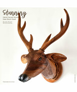 Deer Buck Stag Head - Hand Carved African Safari Wooden Large Room Decor... - $649.90