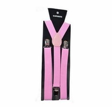Gem Adjustable Braces Pink Suspenders Unisex Men Women  Big Kids Clip-on - £7.77 GBP