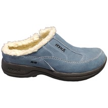 Ryka Mules &amp; Clogs Shoes Womens Size 6.5 Blue Leather Ribbed Knit Slip On EUC - £20.86 GBP