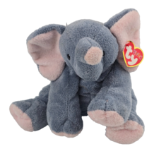 2002 Ty Pluffies TyLux Winks Elephant Gray Pink Beanie Lovey Plush Stuff... - $834.04 MXN