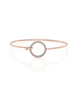 Real 0.32ct Natural Fancy Pink Diamonds Bracelet Bangle 18K Solid Gold 4... - £1,592.53 GBP