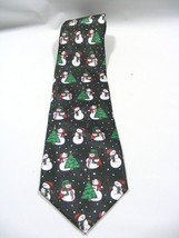 Hallmark Christmas Black Tie Men&#39;s Snowman Necktie 57&quot; Specialties - £7.23 GBP