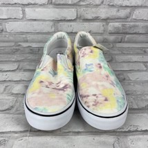 Time And Tru White Watercolor Canvas Slip On Sneakers Size 11 New Withou... - £12.14 GBP