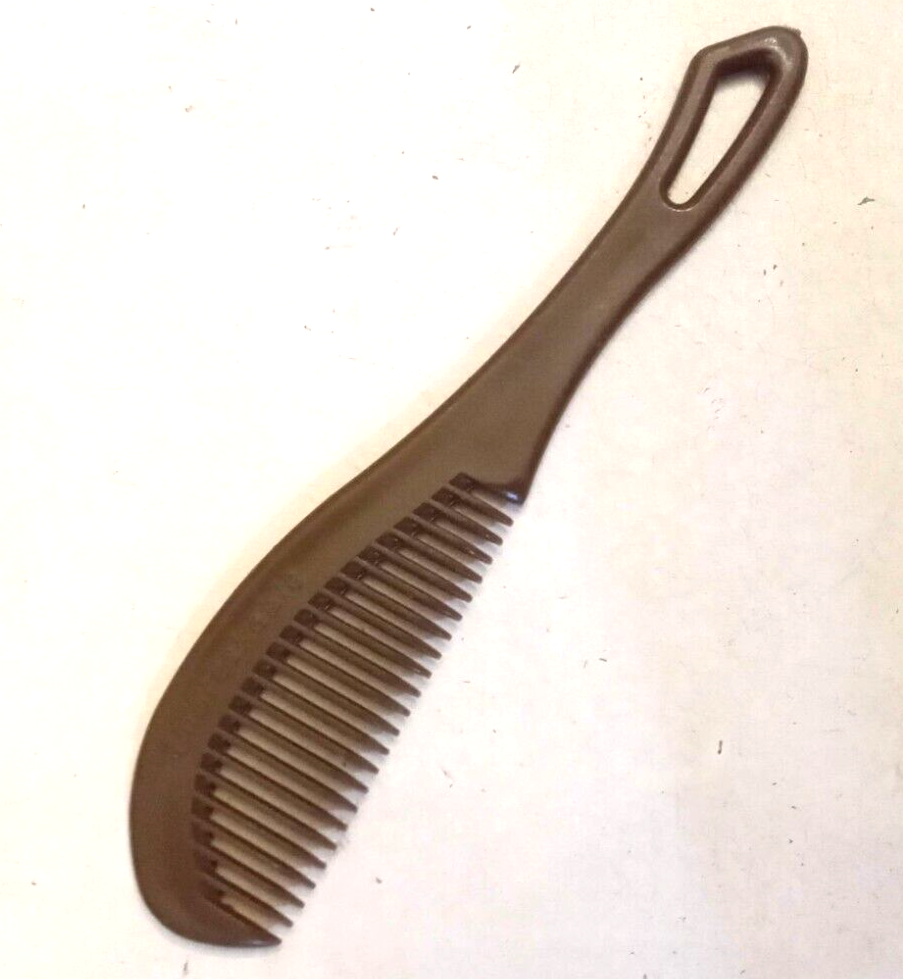 Unbreakable Pocket Comb 6.5&quot; VTG Brown Plastic Purse Barber Vanity Colle... - $7.86