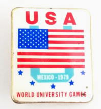 USA Mexico 1979 World University Games Pin Universiade Sports Event Flag... - $278.95 MXN