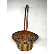 Round Straw Rattan &quot;Colorful!&quot; Basket w/ &quot;Tall Hoop Handle!&quot; - 6.5&quot;x6.5&quot;... - $168.69 MXN