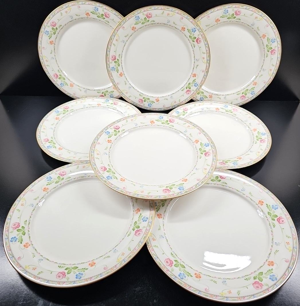 8) Noritake Finale Dinner Plates Set Vintage Floral Elegant Table Dish R... - $145.40