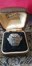 Antique Vintage Art Deco Sterling Silver &amp; Marcasite Ring Size UK W, US ... - £46.43 GBP