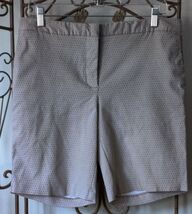 Mario Serrani Italy Bermuda Shorts 10 Women Tan White Geometric Pockets - $289.65 MXN