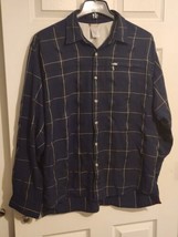 THE NORTH FACE MEN Navy Blue Long Sleeve Button-Up Shirt Flannel - $29.69