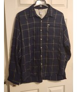THE NORTH FACE MEN Navy Blue Long Sleeve Button-Up Shirt Flannel - £23.34 GBP