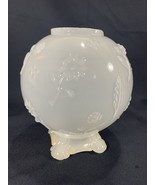 VINTAGE - 6.5“ LAMP Glass Globe Base Shade ONLY - Floral White Transluce... - $23.76