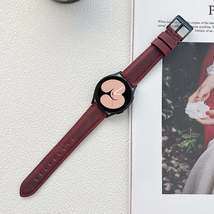 22mm Crazy Horse Texture Frosted Leather Strap Watch Band(Red) - £18.88 GBP